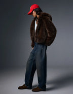 Blouson fourrure à capuche
