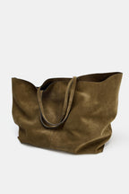 Maxi shopper en croute de cuir